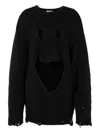 Moschino Oversized Pullover In Carved Wool In Brown