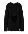 Moschino Oversized Pullover In Carved Wool In Black