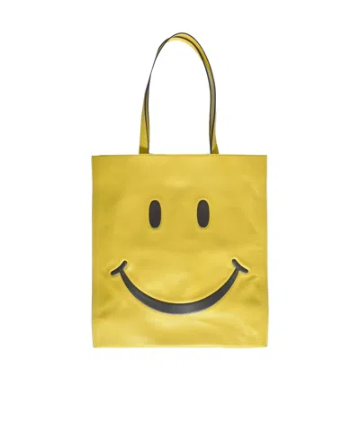 Moschino Smiley Face Logo Handbag In Yellow
