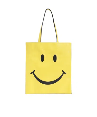 Moschino Smiley Face Logo Handbag In Yellow