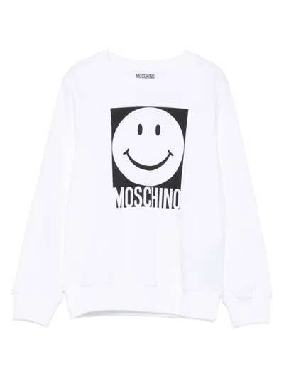 Moschino Kids' Smiley Face-motif Sweatshirt In White