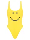 Moschino Women Smiley Print One-piece Swimsuit In Yellow