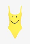 Moschino Smiley Swimsuit In Yellow