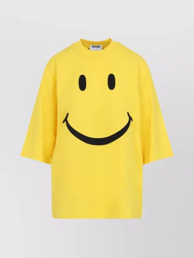 MOSCHINO SMILEY FACE PRINT T-SHIRT