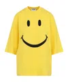 Moschino Smiley Face Graphic T-shirt In Bright Yellow Cotton