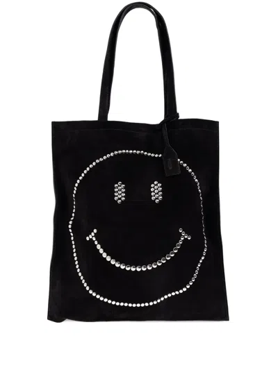Moschino Smiley Face Tote Bag In Black