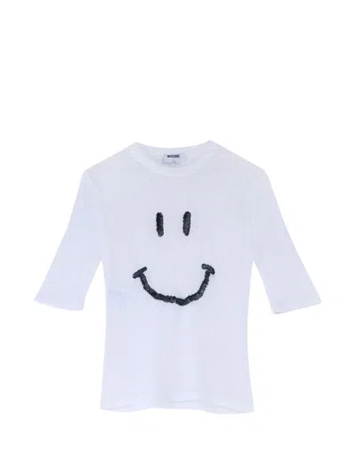 Moschino Smiley Mesh T-shirt In Blue