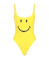 Moschino Women Smiley Print One-piece Swimsuit In Yellow