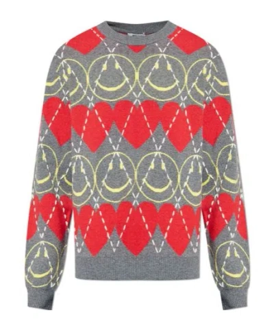 MOSCHINO MOSCHINO SMILEY PATTERNED KNITTED JUMPER