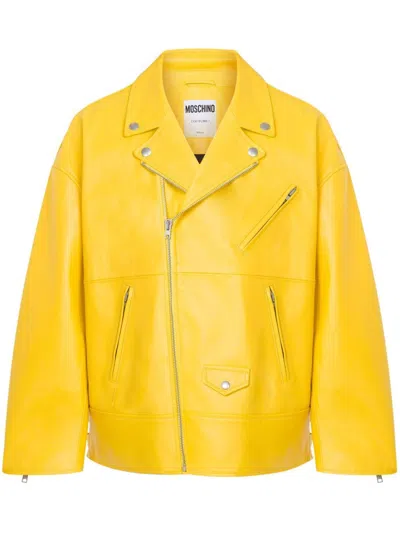 Moschino Smiley-print Jacket In Multi Yellow
