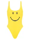 Moschino Women Smiley Print One-piece Swimsuit In Yellow