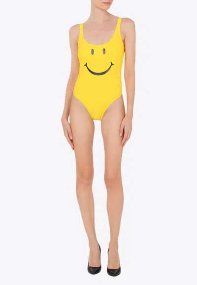 MOSCHINO SMILEY PRINT ONE-PIECE SWIMSUIT