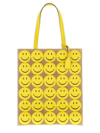 Moschino "smiley" Shopper Bag In Gold