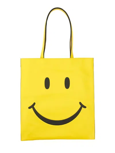 Moschino Smiley Shopper Bag In Yellow