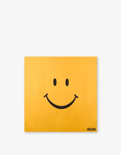 Moschino Smiley® Silk Scarf In Yellow