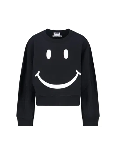 MOSCHINO SMILEY SWEATER - BLACK
