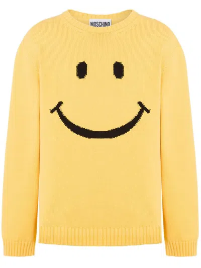 Moschino Smiley Sweater In Yellow