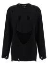 Moschino Oversized Pullover In Carved Wool In Black
