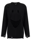 Moschino Oversized Pullover In Carved Wool In Black