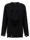 Moschino Oversized Pullover In Carved Wool In Black