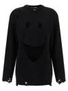 Moschino Oversized Pullover In Carved Wool In Black