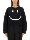 Moschino Smiley Face Knitwear Crew Neck Design In Blue