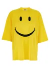 Moschino Smiley Face Graphic T-shirt In Bright Yellow Cotton In Yellow