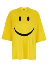 Moschino Smiley Face Graphic T-shirt In Bright Yellow Cotton In Yellow