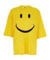 Moschino Smiley Face Graphic T-shirt In Bright Yellow Cotton In Yellow