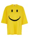 Moschino Smiley Face Graphic T-shirt In Bright Yellow Cotton