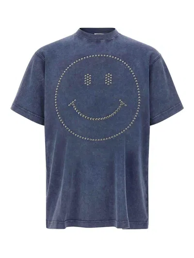 Moschino Blue Crewneck Studded T-shirt