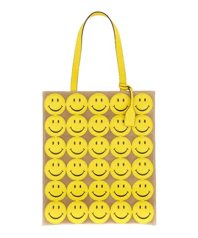 Moschino Smiley Tote Bag In Yellow