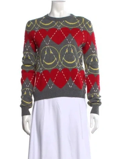 Pre-owned Moschino Smiley Wool Sweater In Red