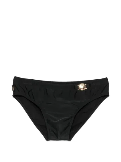 Moschino Smiley-plaque Swim Trunks In Black