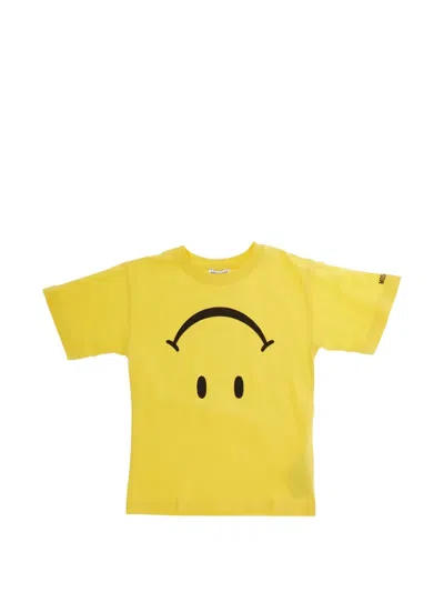 Moschino Kids' Smiley-print T-shirt In Yellow