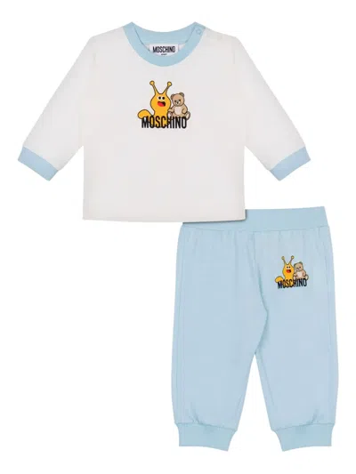 Moschino Babies' Snail-print Tracksuit Set In Blue