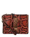 MOSCHINO SNAKESKIN-EFFECT LEATHER CLUTCH