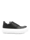 Moschino Sneakers In Calf Leather Ollie In Black