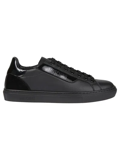Moschino Logo Printed Lace In Black