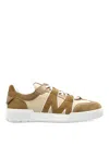 Moschino Suede And Mesh Low-top Sneakers In Multi