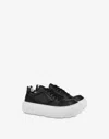 Moschino Sneakers In Calf Leather Ollie In Black