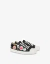 Moschino Sneakers In Calfskin  Pins In Black
