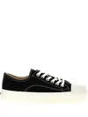 Moschino Stitched Canvas Low-top Sneakers With Rubber Sole In Black  