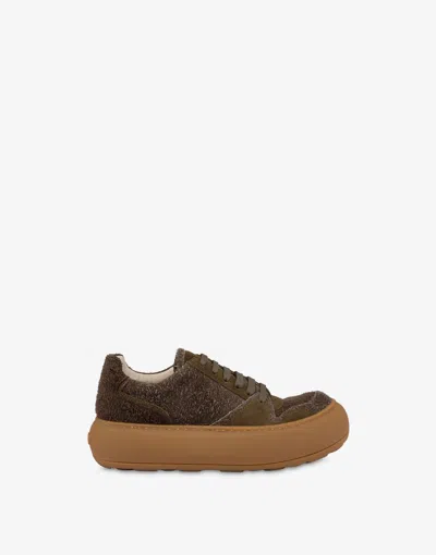 Moschino Sneakers In Suede Ollie In Brown