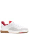 Moschino Contrasting Heel Leather Flatform Sneakers In Ivoire