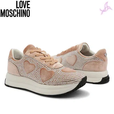 Pre-owned Moschino Sneakers Love  Ja15294g1dim0 Woman Pink 121332 Original