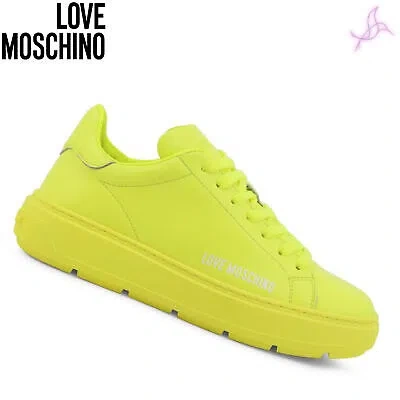 Pre-owned Moschino Sneakers Love  Ja15304g1gid0 Woman 135831 Shoes Original Outlet In Yellow