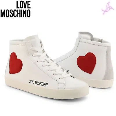 Pre-owned Moschino Sneakers Love  Ja15412g1ei44 Woman White 125615 Shoes Original