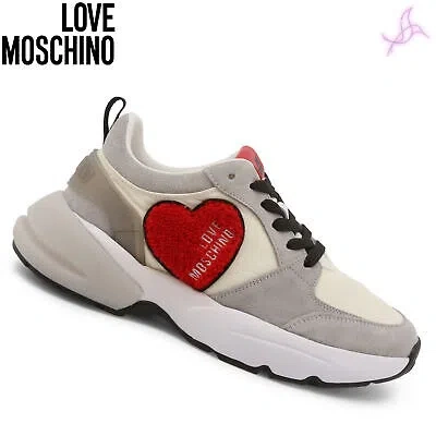 Pre-owned Moschino Sneakers Love  Ja15515g1fio4 Woman White 129357 Shoes Original Outlet