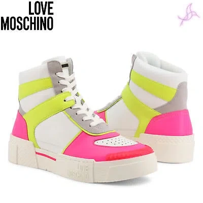 Pre-owned Moschino Sneakers Love  Ja15635g0ei62 Woman White 127580 Shoes Original Outlet